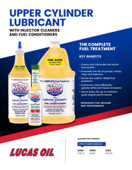 Lucas Oil en uso vertido en tanque mejorando flujo y limpieza