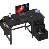 Lufeiya vista frontal del escritorio negro, solución compacta y elegante