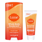 Lume pack Tangerine frente visible mostrando stick y tubo, control de olor eficaz