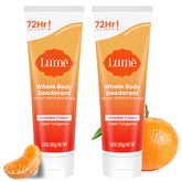 Lume tubo frontal Clean Tangerine mostrando tamaño y diseño, beneficio apariencia clara