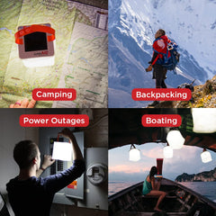 LuminAID Nova primer plano de LED y material resistente para duración