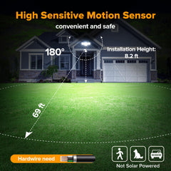 LUTEC sensor de movimiento primer plano activando iluminación por seguridad