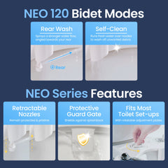 LUXE Bidet NEO 120 boquilla autolimpiante cerrada para higiene continua