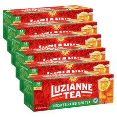 Luzianne frente del empaque mostrando 24 bolsas y beneficios de sabor