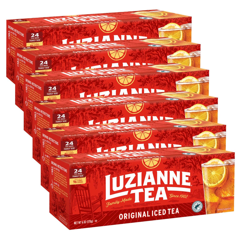 Luzianne frente del envase mostrando diseño y cantidad, ayuda a elegir producto