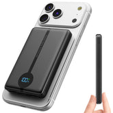 LYAOAO frontal del power bank mostrando diseño portátil y beneficio de portabilidad