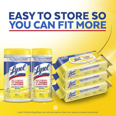 Lysol comparación de tamaño con mano para apreciar cantidad y formato práctico