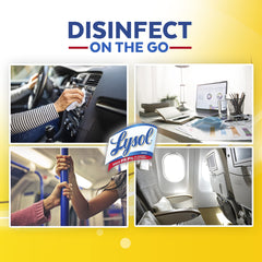 Lysol toallita en uso limpiando encimera con efecto desinfectante rápido