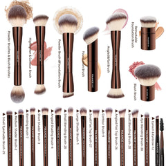 MAANGE brocha doble en uso difumina base y corrector con precisión