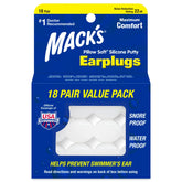 Mack's empaque frontal mostrando 18 pares y beneficio de protección cómoda