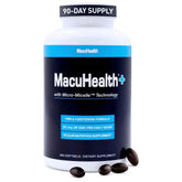Macuhealth frasco frente mostrando el envase y la conveniencia de 90 días