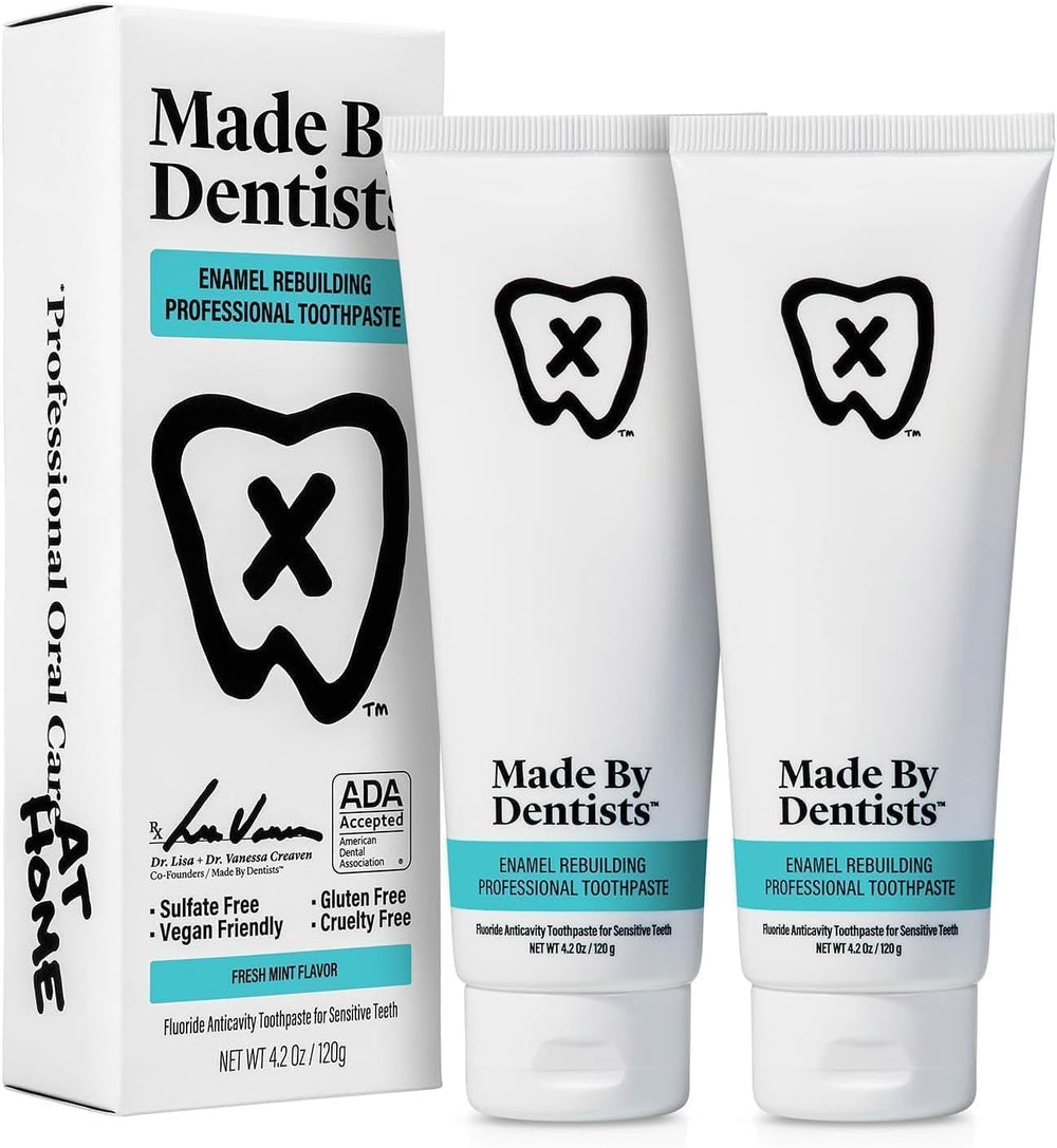 Made by Dentists frente del empaque que muestra la marca y beneficios