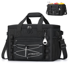 Maelstrom cooler front view showing branding and sturdy zip for confident transport