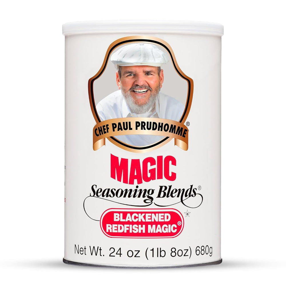 Magic Seasoning Blends front canister showing label and size benefit