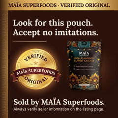 MAÏA SUPERFOODS taza de cacao ceremonial preparada para ritual y enfoque