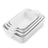 MALACASA set frontal de cuatro fuentes blancas, presentación elegante y resistente