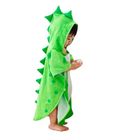 Maleroads toalla-bata frontal con dinosaurio verde, secado rápido