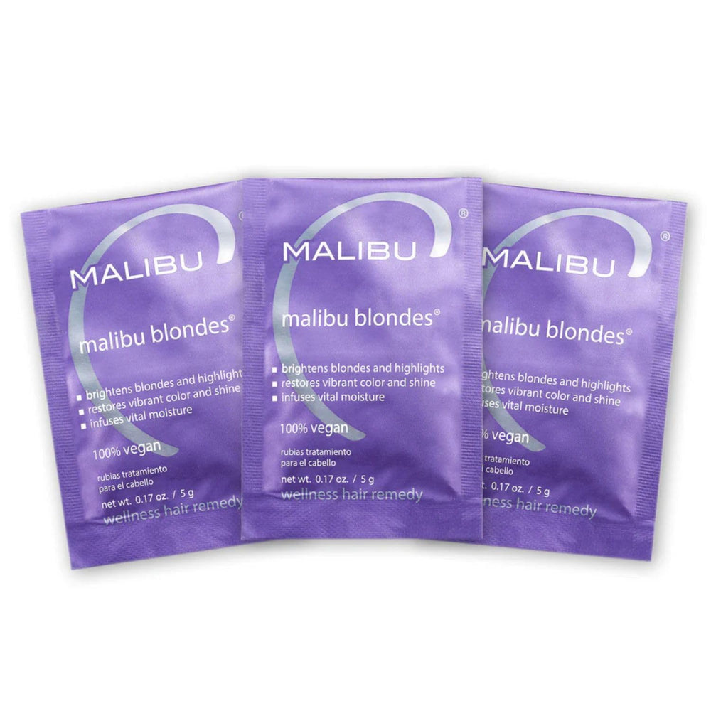Malibu C frente del sobre mostrando presentación y beneficio de corrección de tonos