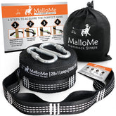 MalloMe correas desplegadas mostrando longitud y lazos, instalación rápida