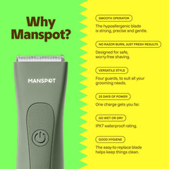 MANSPOT primer plano de cuchilla cerámica hipoalergénica para afeitado sin cortes