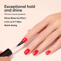 Manucurist manos con manicura acabada brillo tipo gel sin lámpara