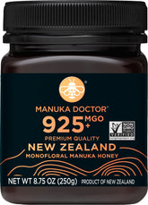 Manuka Doctor frasco delantero mostrando etiqueta y tamaño, confianza y origen