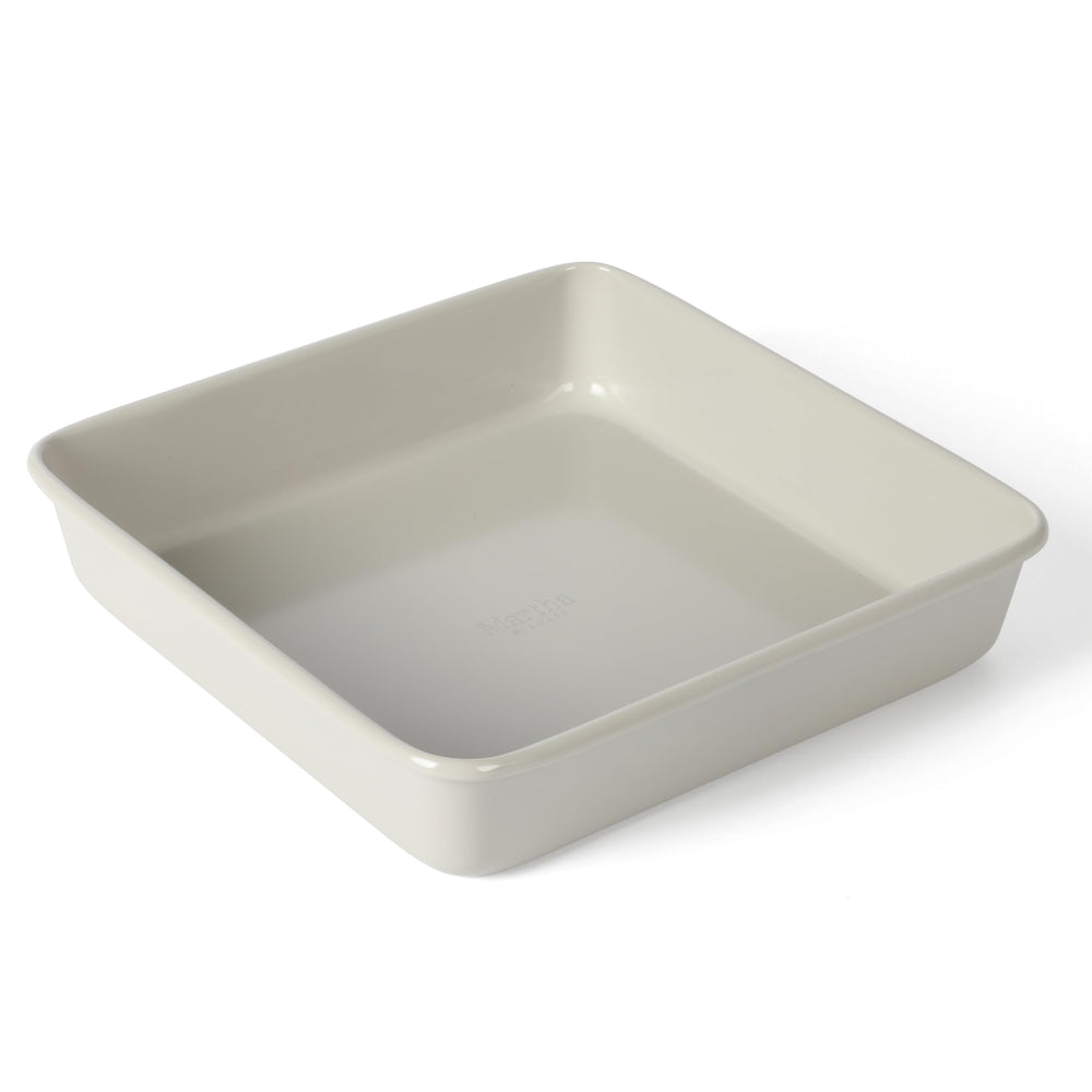 Martha Stewart molde cuadrado frontal mostrando acabado cool grey y forma resistente