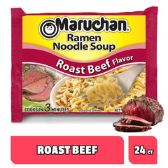 Maruchan paquete abierto con fideos y sobre de condimento listos para preparar