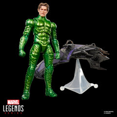 Marvel Green Goblin con planeador y soporte mostrando pose aérea estable