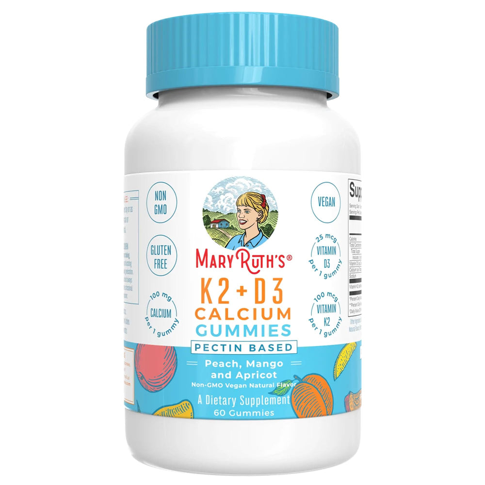MARYRUTH'S frasco frontal con etiquetas claras y sabores atractivos