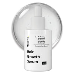 Masofta envase frontal del sérum mostrando tamaño y diseño, aplica sin apelmazar