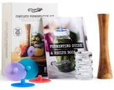 Masontops kit completo frente mostrando todas las piezas y facilidad de uso