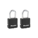 Master Lock foto frontal del empaque mostrando dos candados, seguridad inmediata