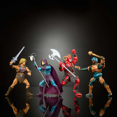 Masters of the Universe Man-at-Arms en pose de acción con arma, resistente para juego