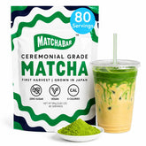 MATCHABAR envase frontal mostrando etiqueta y tamaño 80g, ideal para lattes