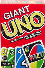 Mattel Games paquete frontal de Giant UNO mostrando cartas grandes y coloridas