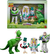 Mattel pack frontal en empaque capilla mostrando las cuatro figuras, ideal para exhibir