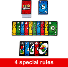 Mattel Games primer plano de carta Wild Draw 10 mostrando penalización alta