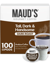 Maud's caja frontal de 100 cápsulas mostrando el diseño y conveniencia