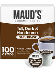Maud's caja frontal de 100 cápsulas mostrando el diseño y conveniencia