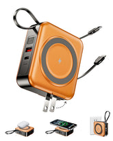 MAUTONG vista frontal del power bank naranja con aspecto compacto y portátil