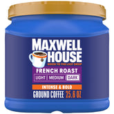 MAXWELL HOUSE lata frontal mostrando el diseño y tamaño para compra clara