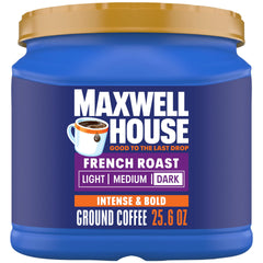 MAXWELL HOUSE lata frontal mostrando el diseño y tamaño para compra clara