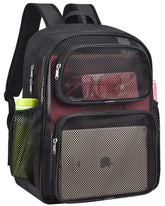 MAY TREE mochila frontal negra mostrando capacidad y diseño resistente