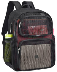 MAY TREE mochila frontal negra mostrando capacidad y diseño resistente