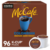McCafé empaque frontal mostrando 96 cápsulas y conveniencia de suministro
