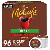 McCafe empaque frontal mostrando 96 cápsulas y conveniencia de suministro