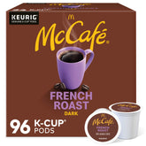 McCafé paquete frontal mostrando 96 cápsulas y ventaja de suministro