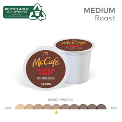 McCafé cápsula insertada en máquina Keurig demostrando preparación rápida y resultado consistente