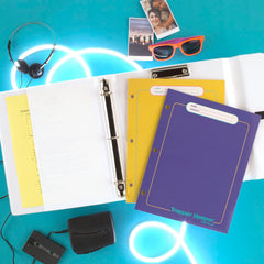 Mead Trapper Keeper detalle de anillas metálicas de 1 pulgada que sujetan hojas perforadas